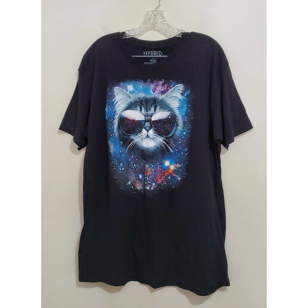 Hybrid Graphic T-Shirt Unisex Space Cat